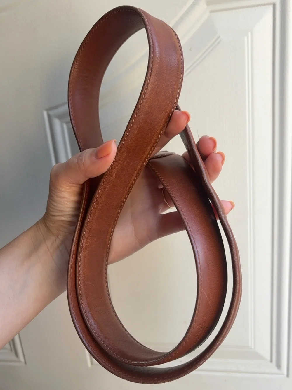 Vintage Coach Leather British Tan Brass Buckle Belt